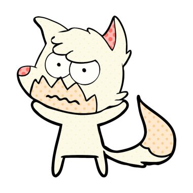 vektör çizim karikatür rahatsız fox