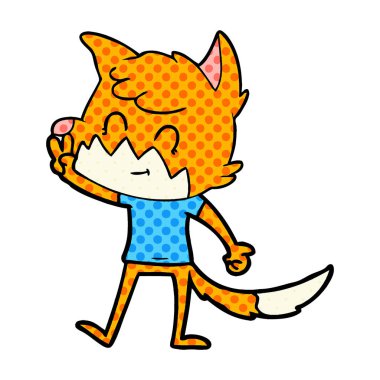 vektör çizim karikatür dostu Fox