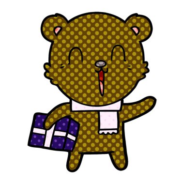 mutlu karikatür ayı vektör çizim