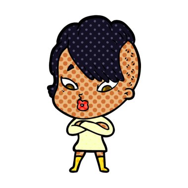 vektör çizim karikatür sürpriz kız