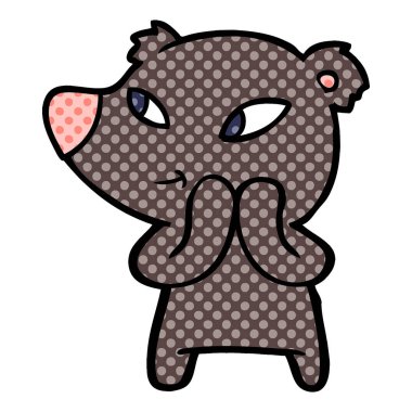 Tatlı çizgi film ayısının vektör çizimi