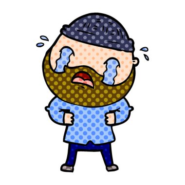 sakallı adam ağlıyor çizgi film