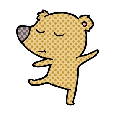 mutlu karikatür ayı vektör çizim