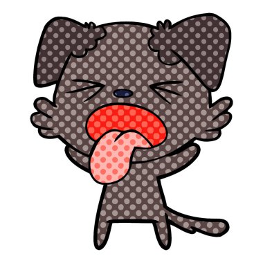 vektör çizim karikatür köpek bıkkın