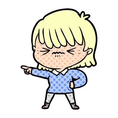 işaret rahatsız çizgi film kız