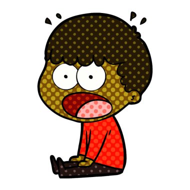 vektör çizim karikatür dostum şok