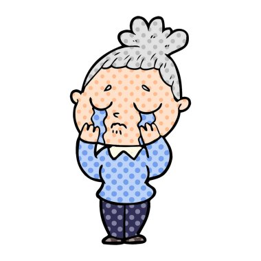 vektör çizim karikatür ağlayan kadın