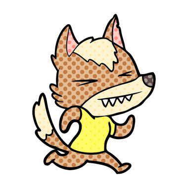 vektör çizim öfkeli wolf çizgi film