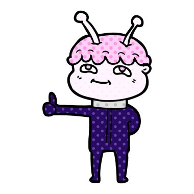 Dostu karikatür spaceman vektör çizim