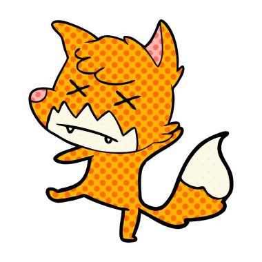 Çizgi film tilkisinin vektör çizimi