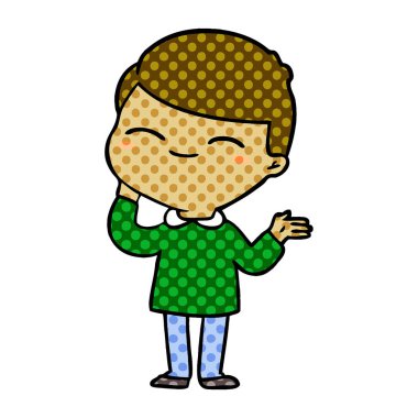 vektör çizim karikatür kız gülümseyerek