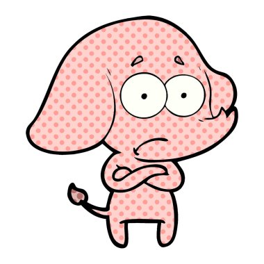 vektör çizim karikatür emin fil