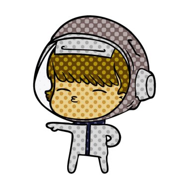 vektör çizim karikatür meraklı astronot