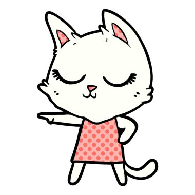 işaret sakin karikatür kedi kız