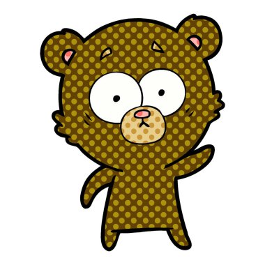 vektör çizim endişeli ayı çizgi film