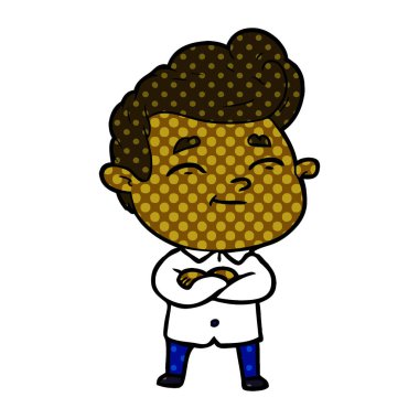 mutlu çizgi film adam vektör çizim