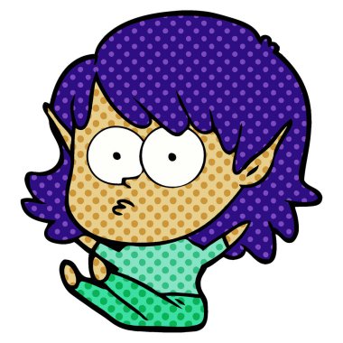 çizgi film elf kızı bakıyordu