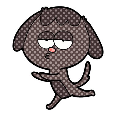 çalışan sıkılmış köpek çizgi film