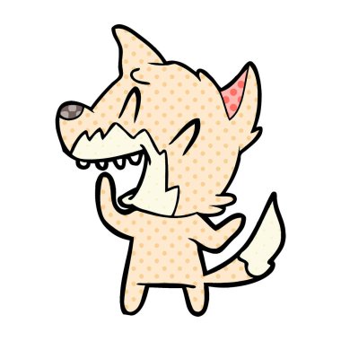 Tilki çizgi film gülen vektör çizim