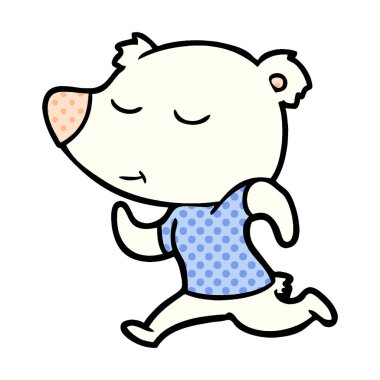 mutlu karikatür kutup ayısı