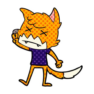 Çizgi film tilkisinin vektör çizimi