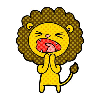 Çizgi film aslanının vektör çizimi