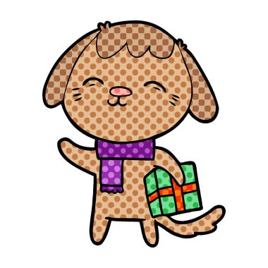 vektör çizim mutlu karikatür köpek