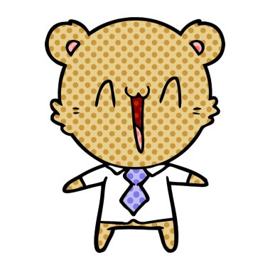 vektör çizim mutlu ayı çizgi film