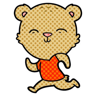 mutlu karikatür ayı vektör çizim