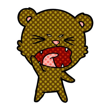 kızgın çizgi film ayı vektör çizim