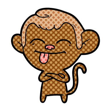 Komik karikatür maymun vektör çizim