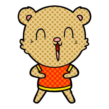 mutlu karikatür ayı vektör çizim