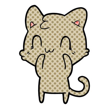 vektör çizim karikatür mutlu kedi