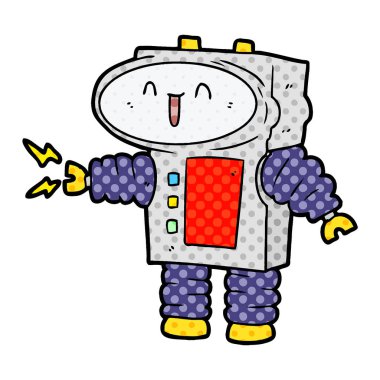 Çizgi film robotunun vektör çizimi