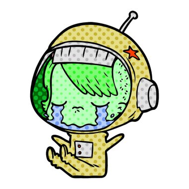 ağlayan astronot kız çizgi film