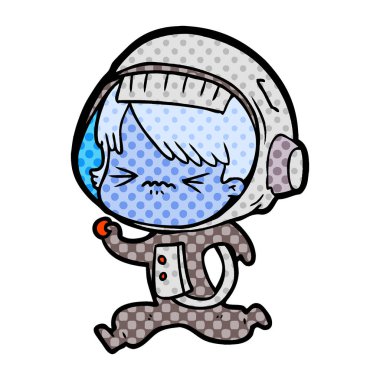 koşan kızgın çizgi film alan kız