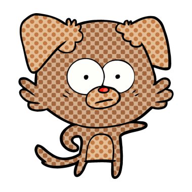 vektör çizim gergin köpek çizgi film