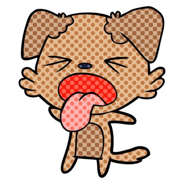 vektör çizim karikatür köpek bıkkın