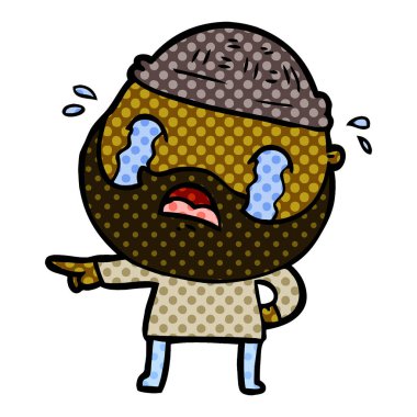 sakallı adam ağlıyor çizgi film