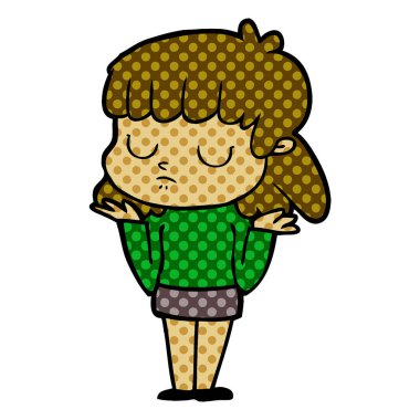 vektör çizim karikatür kayıtsız kadın