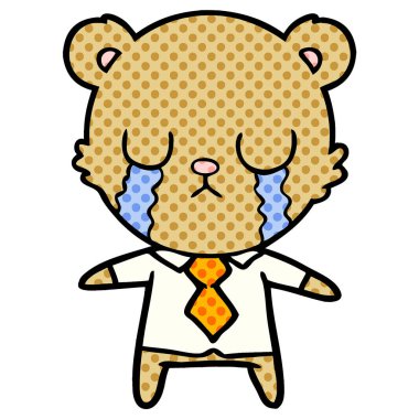 vektör çizim karikatür ayı ağlama