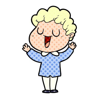 vektör çizim karikatür adam gülen