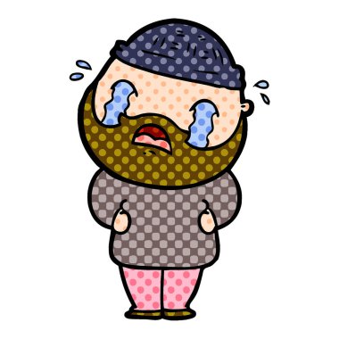 sakallı adam ağlıyor çizgi film