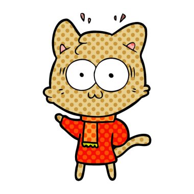 çizgi film sürpriz kedi sıcak kış kıyafetleri