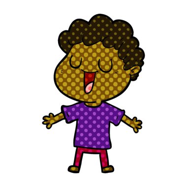 vektör çizim karikatür adam gülen