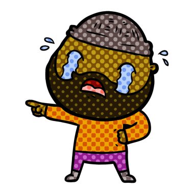 sakallı adam ağlıyor çizgi film