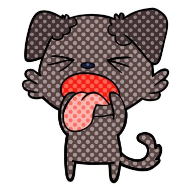 vektör çizim karikatür köpek bıkkın