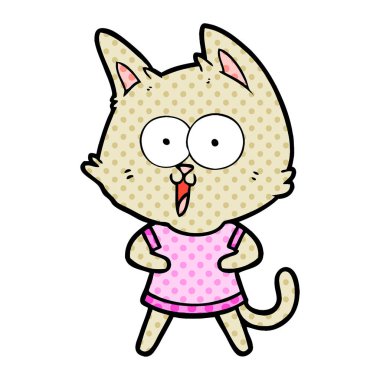 komik karikatür kedi vektör çizim