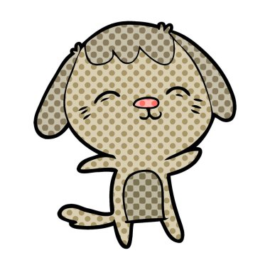 vektör çizim mutlu karikatür köpek