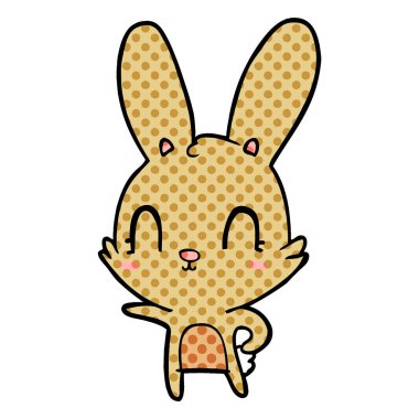 Tatlı çizgi film tavşanının vektör çizimi